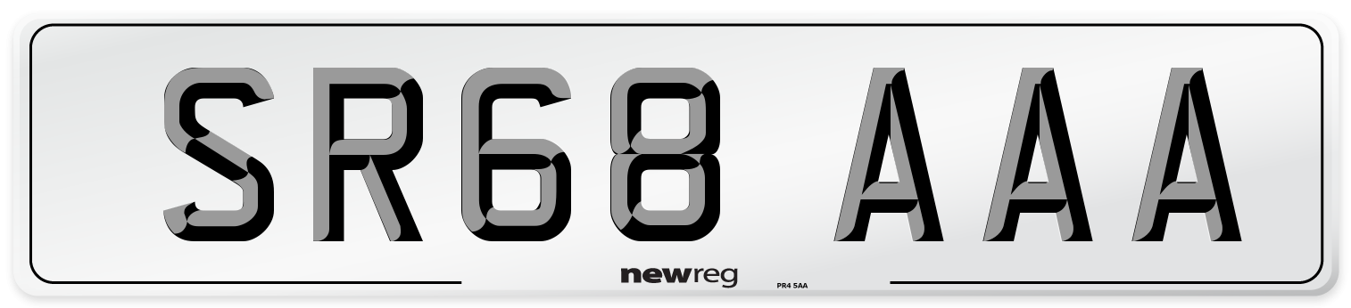 SR68 AAA Number Plate from New Reg